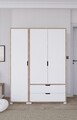 Dulap pentru haine, Miwood, Nisan 1600-019, 130x183x45 cm, PAL, Nuc deschis