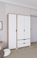 Dulap pentru haine, Miwood, Nisan 1600-019, 130x183x45 cm, PAL, Nuc deschis