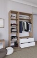 Dulap pentru haine, Miwood, Nisan 1600-019, 130x183x45 cm, PAL, Nuc deschis