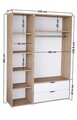 Dulap pentru haine, Miwood, Nisan 1600-019, 130x183x45 cm, PAL, Nuc deschis