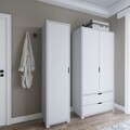 Dulap pentru haine, Miwood, Duru 1600-020, 130x183x45 cm, PAL, Alb