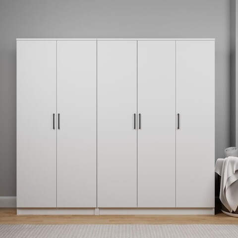 Dulap pentru haine, Miwood, Kardelen 1600-104, 200x180x51 cm, PAL, Alb