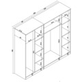 Dulap pentru haine, Miwood, Kardelen 1600-123, 200x180x51 cm, PAL, Maro