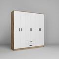 Dulap pentru haine, Miwood, Yaman 1600-75, 180x190x45 cm, PAL, Nuc deschis