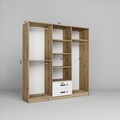 Dulap pentru haine, Miwood, Yaman 1600-75, 180x190x45 cm, PAL, Nuc deschis