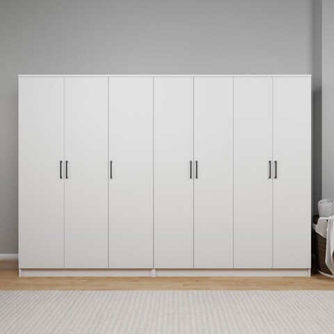 Dulap pentru haine, Miwood, Kardelen 1600-106, 280x180x51 cm, PAL, Alb