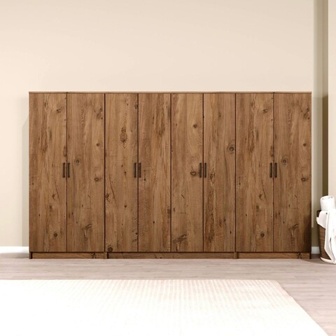 Dulap pentru haine, Miwood, Kardelen 1600-125, 300x180x51 cm, PAL, Maro