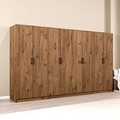 Dulap pentru haine, Miwood, Kardelen 1600-125, 300x180x51 cm, PAL, Maro