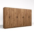 Dulap pentru haine, Miwood, Kardelen 1600-125, 300x180x51 cm, PAL, Maro