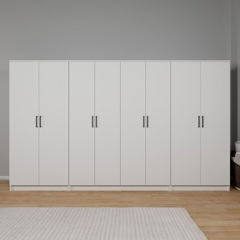 Dulap pentru haine, Miwood, Kardelen 1600-108, 300x180x51 cm, PAL, Alb