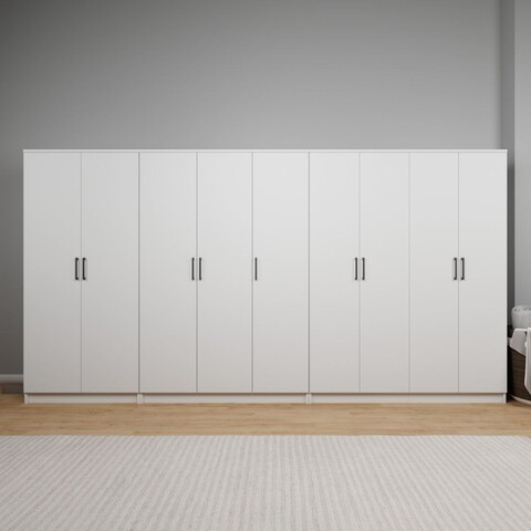 Dulap pentru haine, Miwood, Kardelen 1600-109, 340x180x51 cm, PAL, Alb
