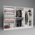 Dulap pentru haine, Miwood, Lucas 1600-89, 280x190x60 cm, PAL, Alb