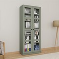 Dulap multifunctional, Miwood, Lucas Glass 1600-76, 80x190x37 cm, PAL, Verde