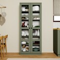 Dulap multifunctional, Miwood, Lucas Glass 1600-76, 80x190x37 cm, PAL, Verde
