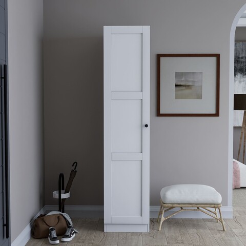 Dulap multifunctional, Miwood, Lucas 1600-67, 40x182x35 cm, PAL, Alb