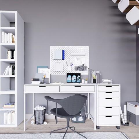 Birou, Miwood, Duru Set 1600-49, 120x77 cm, PAL, Alb