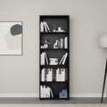 Corp biblioteca, Miwood, Lucas 1600-113, 64x182x25 cm, PAL, Negru