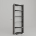 Corp biblioteca, Miwood, Lucas 1600-111, 64x182x25 cm, PAL, Gri