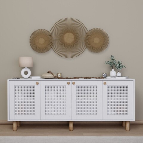 Consola, Miwood, Bohemian 1600-134, 180x75x40 cm, PAL, Alb