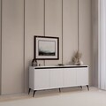 Consola, Miwood, Helen 1600-60, 180x80x37 cm, PAL, Alb