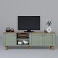 Comoda TV, Miwood, Bohemian 1600-84, 160x56x40 cm, PAL, Verde