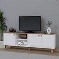 Comoda TV, Miwood, Bohemian 1600-83, 160x56x40 cm, PAL, Stejar