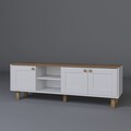 Comoda TV, Miwood, Bohemian 1600-83, 160x56x40 cm, PAL, Stejar
