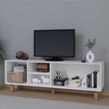 Comoda TV, Miwood, Bohemian 1600-70, 160x56x40 cm, PAL, Alb