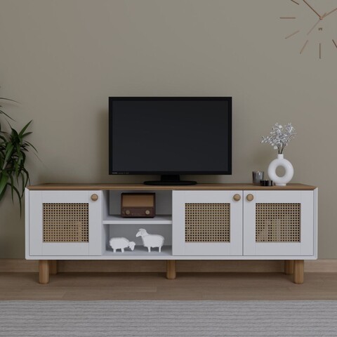 Comoda TV, Miwood, Bohemian 1600-143, 160x56x40 cm, PAL, Stejar