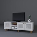 Comoda TV, Miwood, Bohemian 1600-144, 160x56x40 cm, PAL, Alb