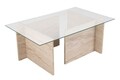 Masuta de cafea, Nordure, Vetrino, 105x40x65 cm, Sticla temperata , Travertin