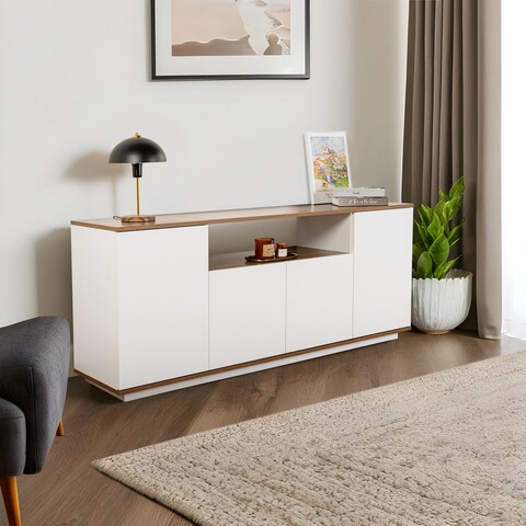 Consola, Lorena, Arista, 180x75x44 cm, PAL, Alb/Maro