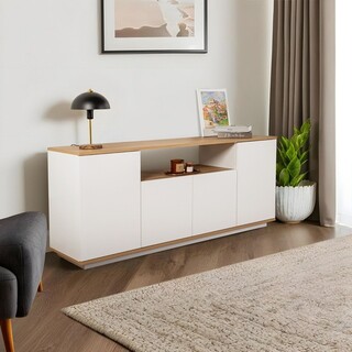 180x75x44 cm, Alb;Stejar