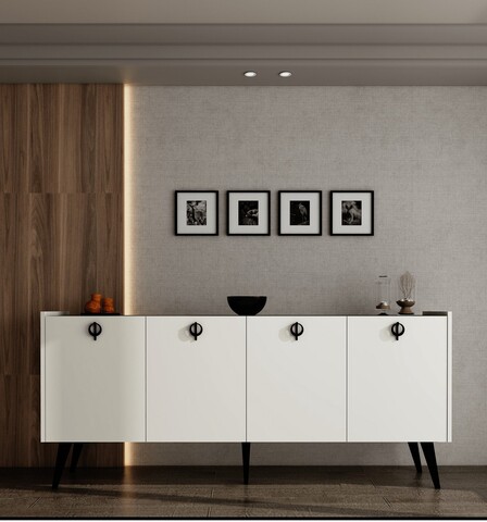 Consola, Qualex, Ay Tasi Kaya, 180x79x40 cm, PAL, Alb