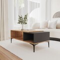Masuta de cafea, Qualex, Tarz, 90x39x50 cm, PAL, Antracit / Stejar