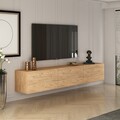 Comoda TV, Puqa Design, West, 150x30x32 cm, PAL, Maro
