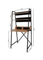 Set birou si biblioteca, Valovi, Rona, 75x55x105 cm, PAL, Pin Atlantic / Negru