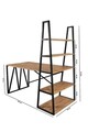 Set birou si biblioteca, Valovi, Mirsa, 125x150x60 cm, PAL, Pin Atlantic / Negru