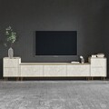 Comoda TV, Inarch, Imaj, 180x45 cm, PAL, Travertin / Auriu