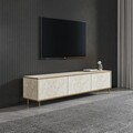 Comoda TV, Inarch, Imaj, 180x45 cm, PAL, Travertin / Auriu