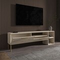 Comoda TV, Inarch, Parion, 150x47x35 cm, PAL, Travertin