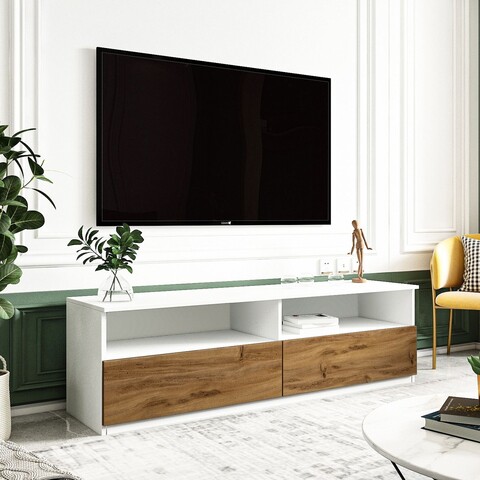 Comoda TV, Inarch, Centra, 144x49 cm, PAL, Alb / Natural