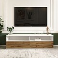 Comoda TV, Inarch, Centra, 144x49 cm, PAL, Alb / Natural