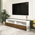 Comoda TV, Inarch, Centra, 144x49 cm, PAL, Alb / Natural