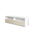 Comoda TV, Inarch, Centra, 144x49 cm, PAL, Alb / Travertin
