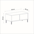 Masuta de cafea, Inarch, Imaj, 90x40x45 cm, PAL, Travertin / Auriu