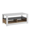 Masuta de cafea, Inarch, Aydos, 90x37x45 cm, PAL, Alb / Stejar