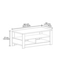 Masuta de cafea, Inarch, Aydos, 90x37x45 cm, PAL, Gri / Travertin
