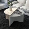 Masuta de cafea, Inarch, Dolunay, 70x51 cm, PAL, Gri / Travertin