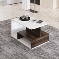 Masuta de cafea, Inarch, Vera S004, 90x48 cm, PAL, Alb/Maro